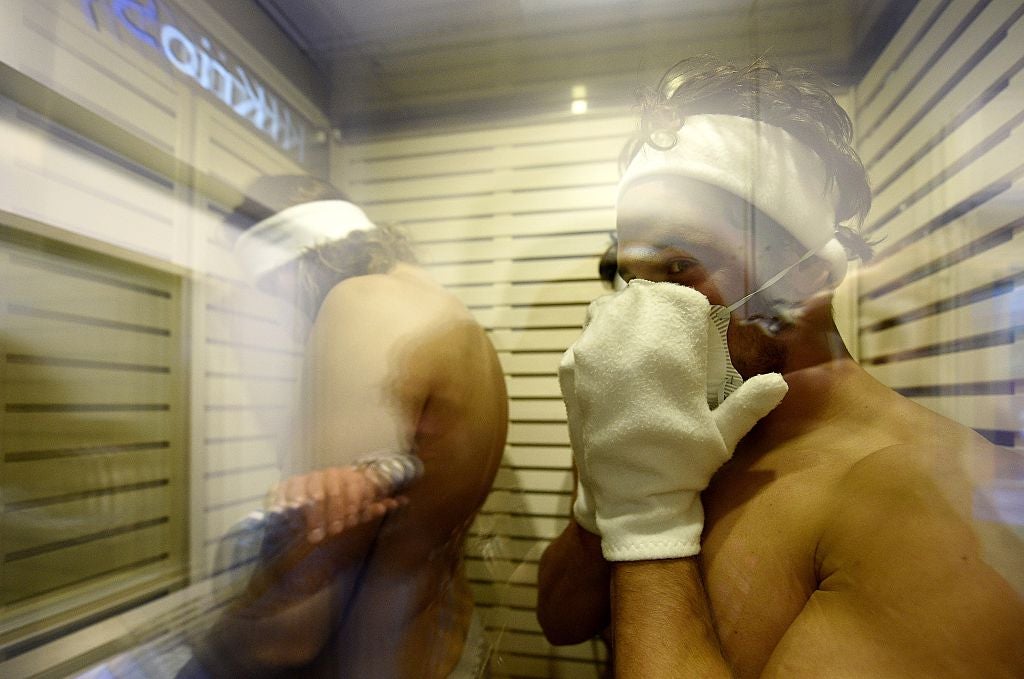 Among the sports stars adopting cryotherapy are the Italian rugby union squad, pictured prior to the 2015 World Cup