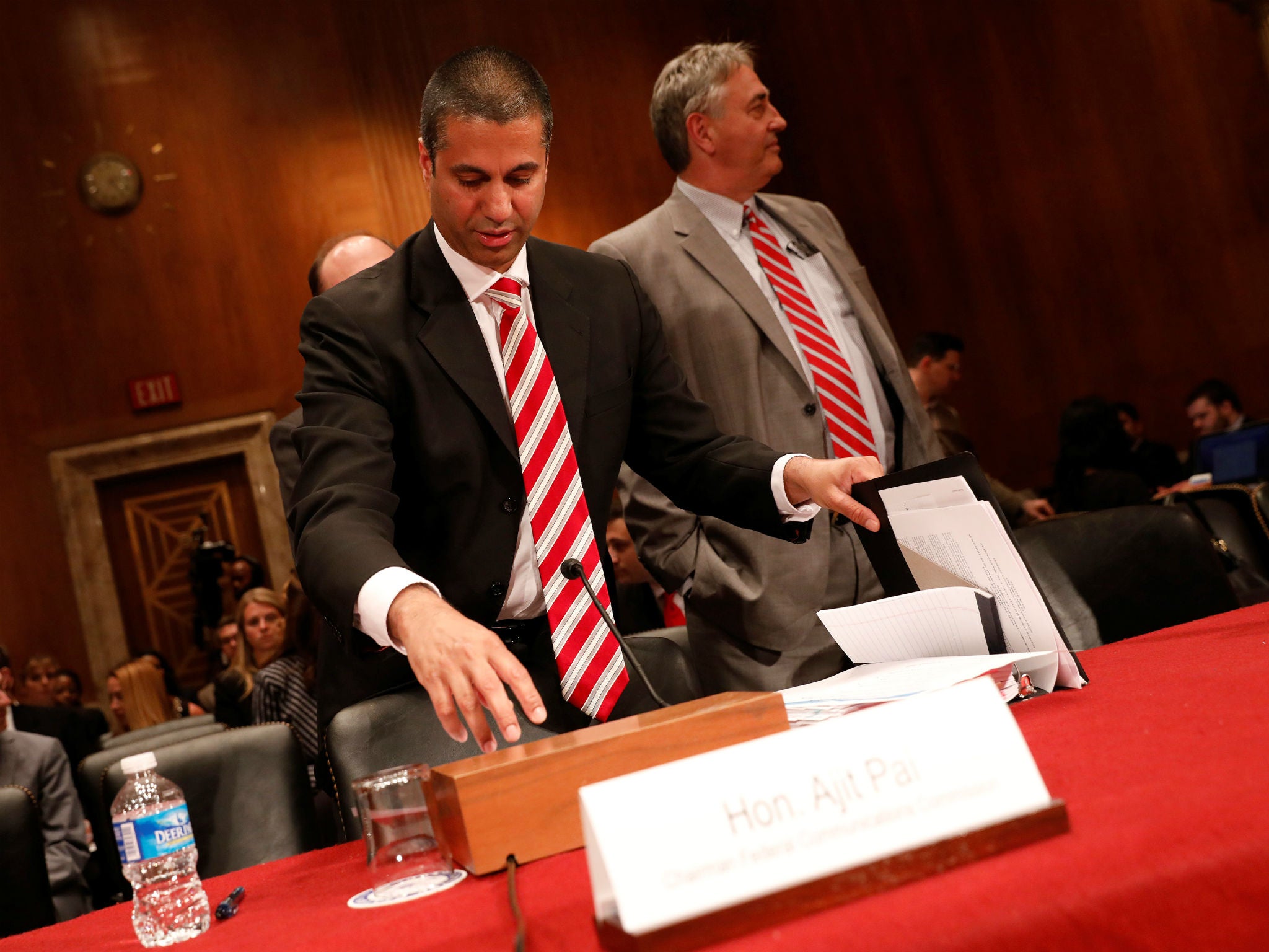 FCC Chairman Ajit Pai and others had to briefly evacuate a net neutrality hearing