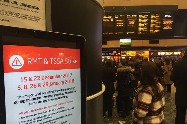 Red alert: about 30 per cent of long-distance trains to and from London Euston have been cancelled