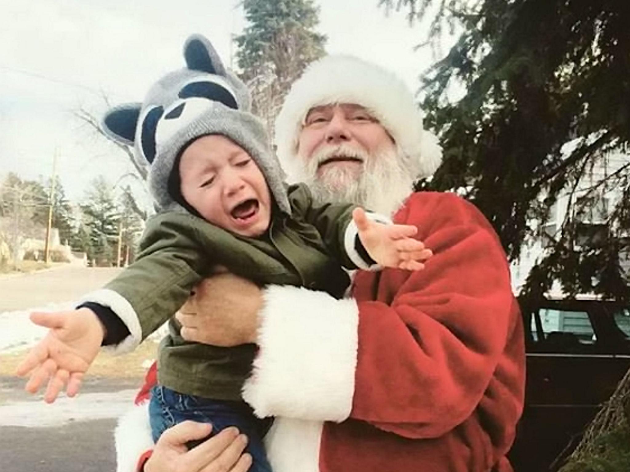 Rowan Hayes DeTray, one of the children whose meeting with Santa didn't result in the happy snapshot their parents were hoping for