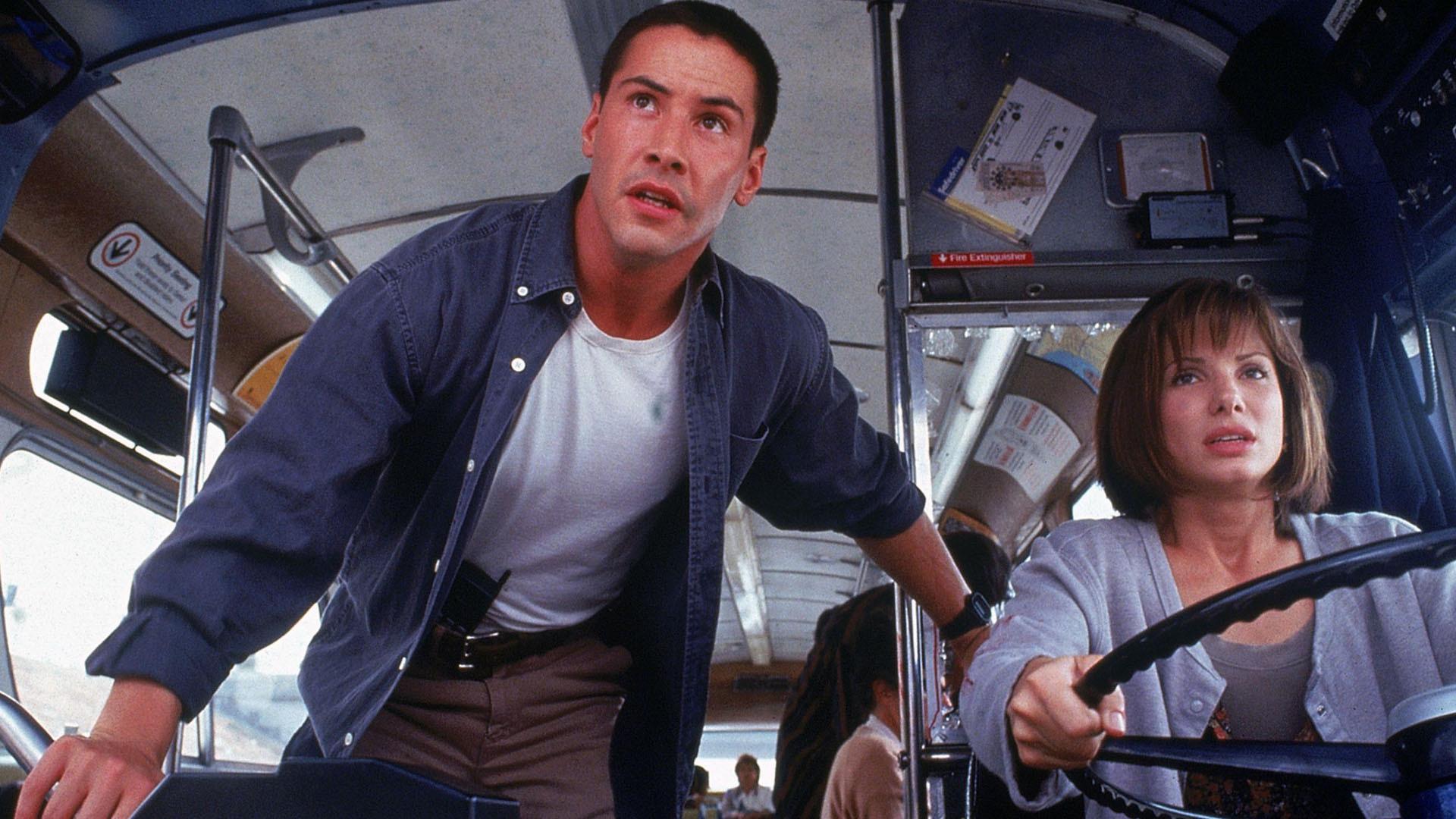 Keanu Reeves and Sandra Bullock in 1994 action thriller Speed (20th Century Fox)