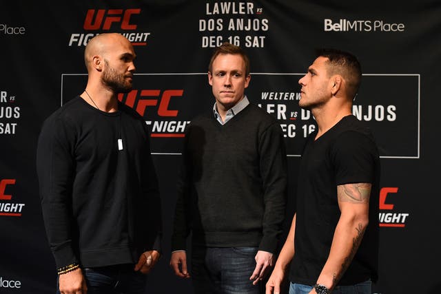 Robbie Lawler (L) and Rafael dos Anjos go head-to-head this weekend