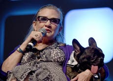 Carrie Fisher's dog got excited when he saw her on screen