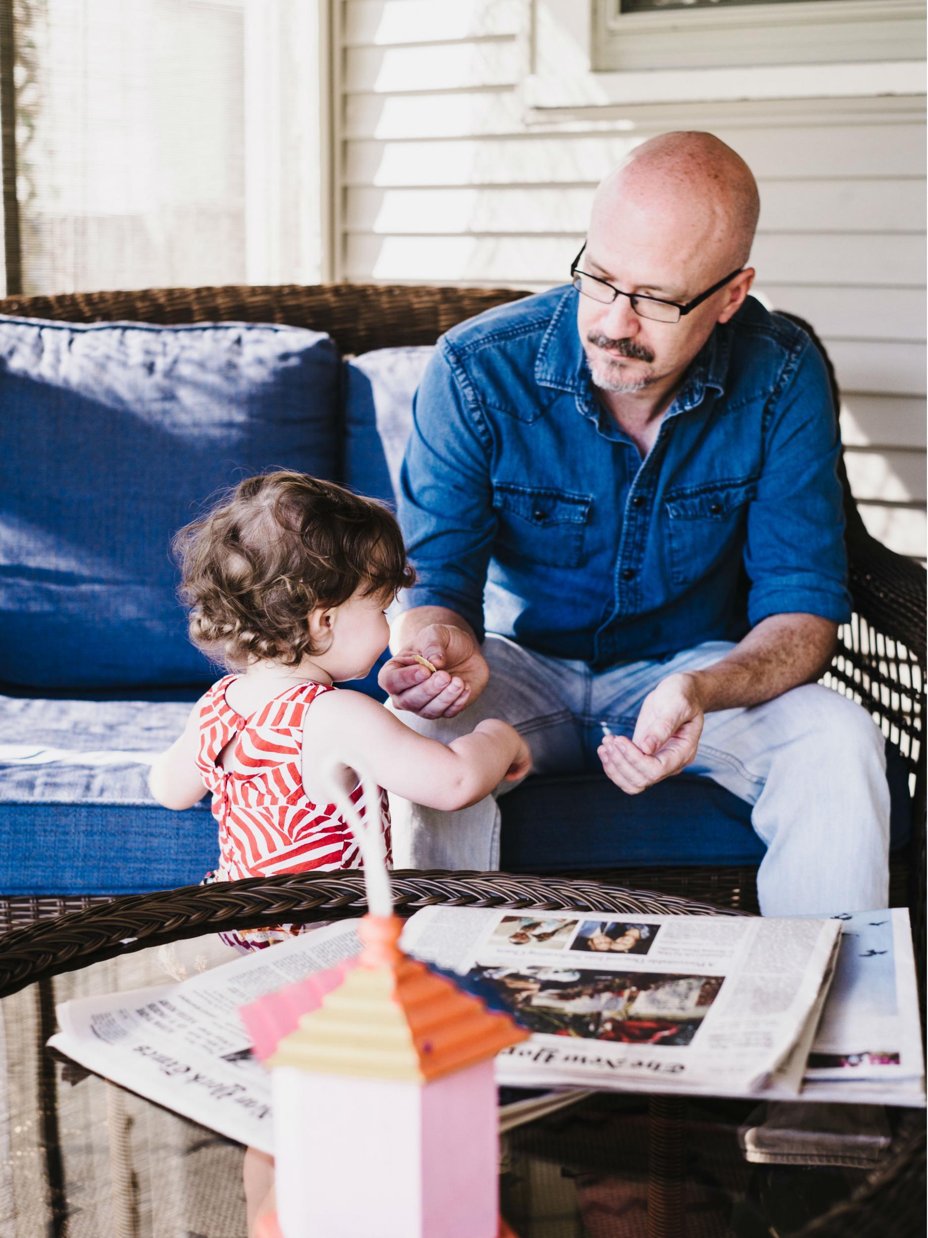 Mr Canon spends time with his daughter at home in Indiana