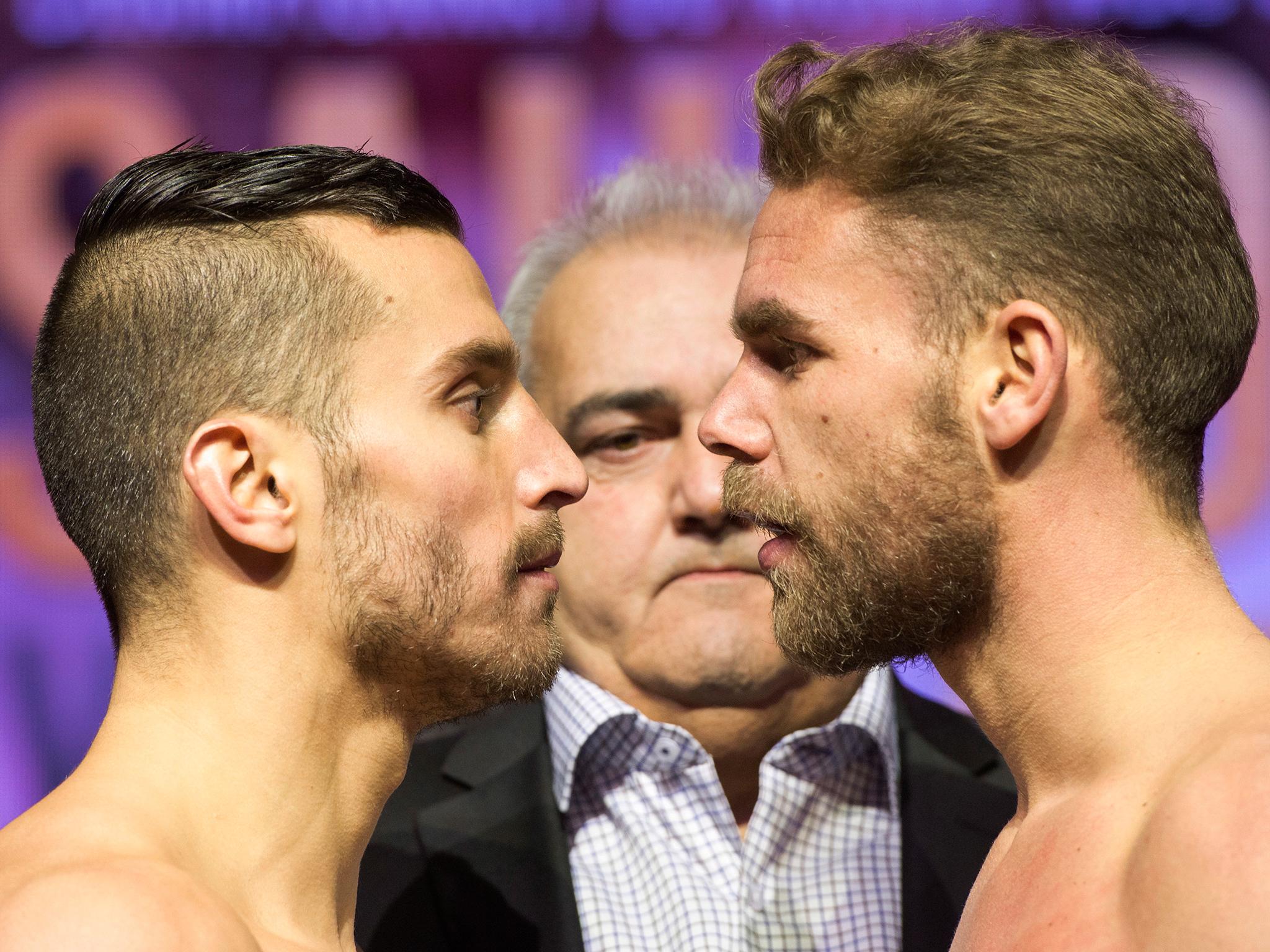 Billy Joe Saunders (right) is the slight favourite against David Lemieux on Saturday night