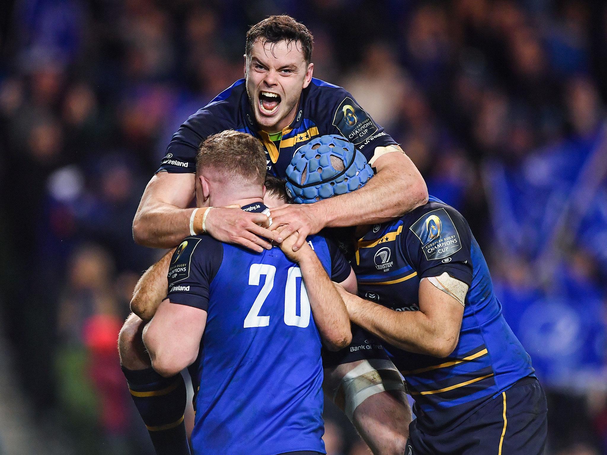 Leinster celebrate their victory after the final whistle