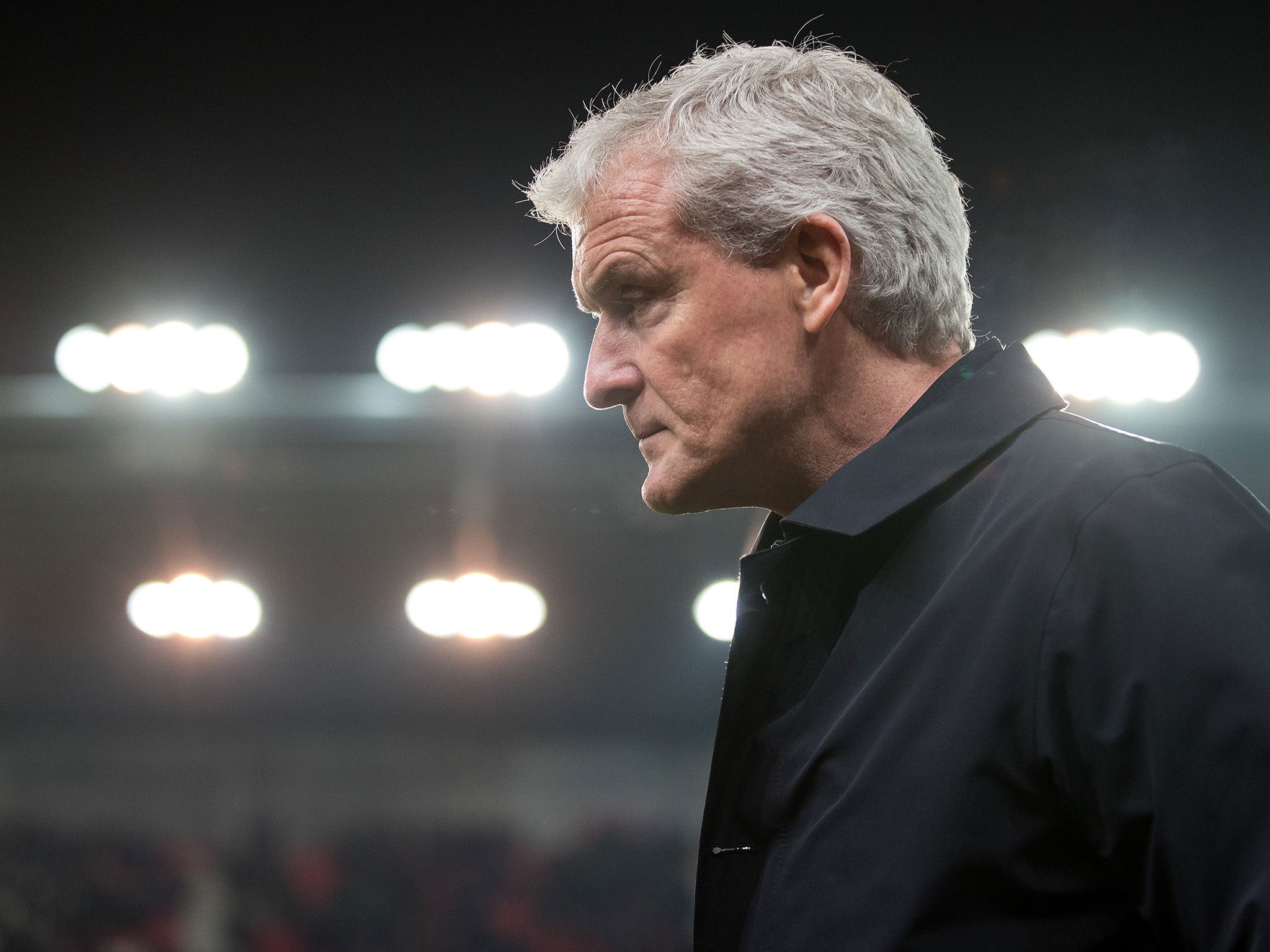 Mark Hughes says his job is not under threat at Stoke