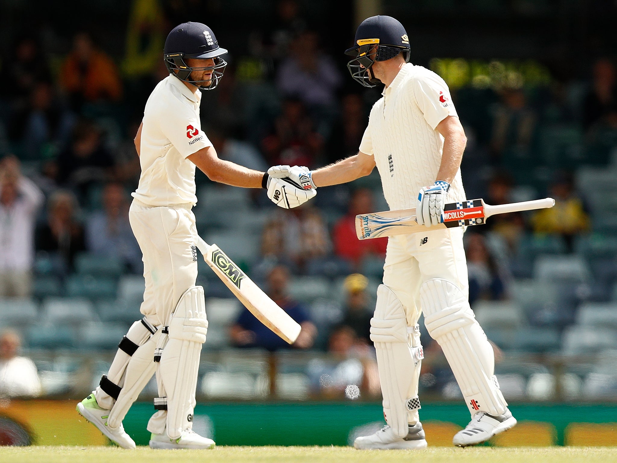 Dawid Malan celebrates reaching his half-century.