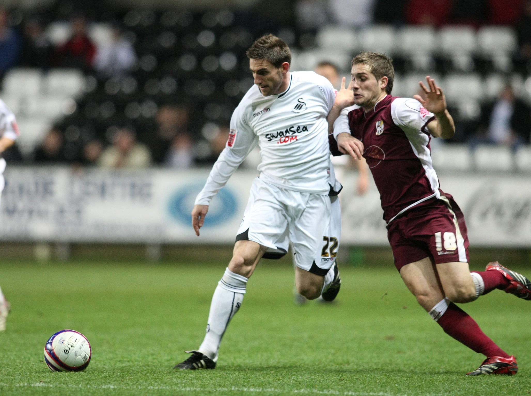 The Spaniard joined Swansea with the club still in League One