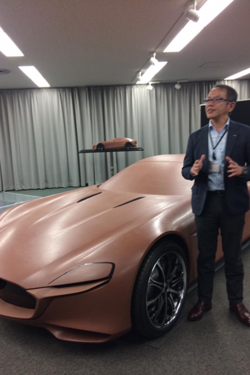 Head of Design at mazda Motors, Hiroshi Kureha with clay model of latest concept car (The Independent)