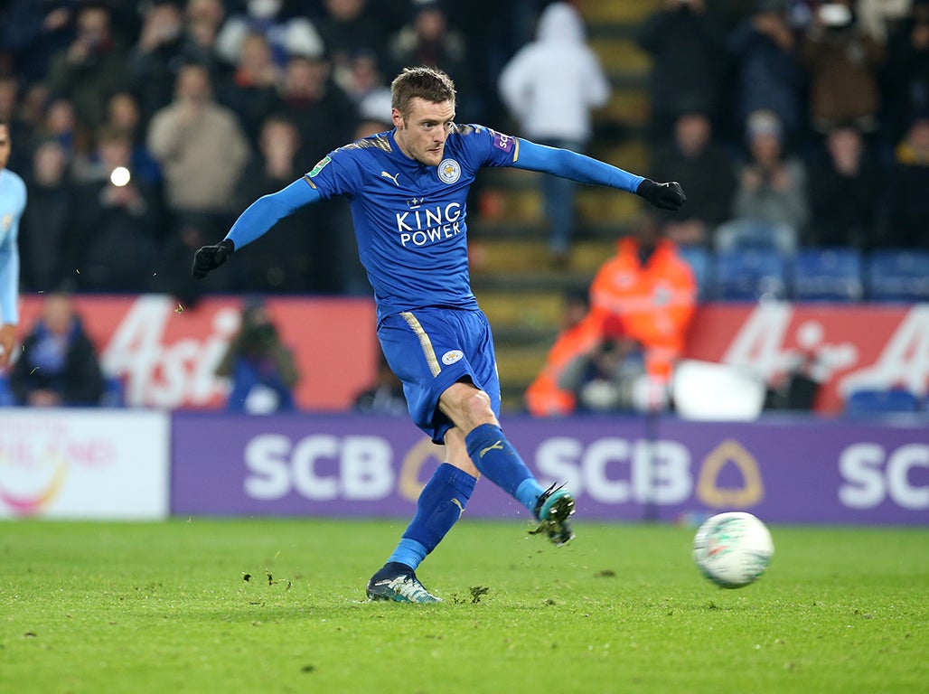 Vardy levelled the score from the penalty spot