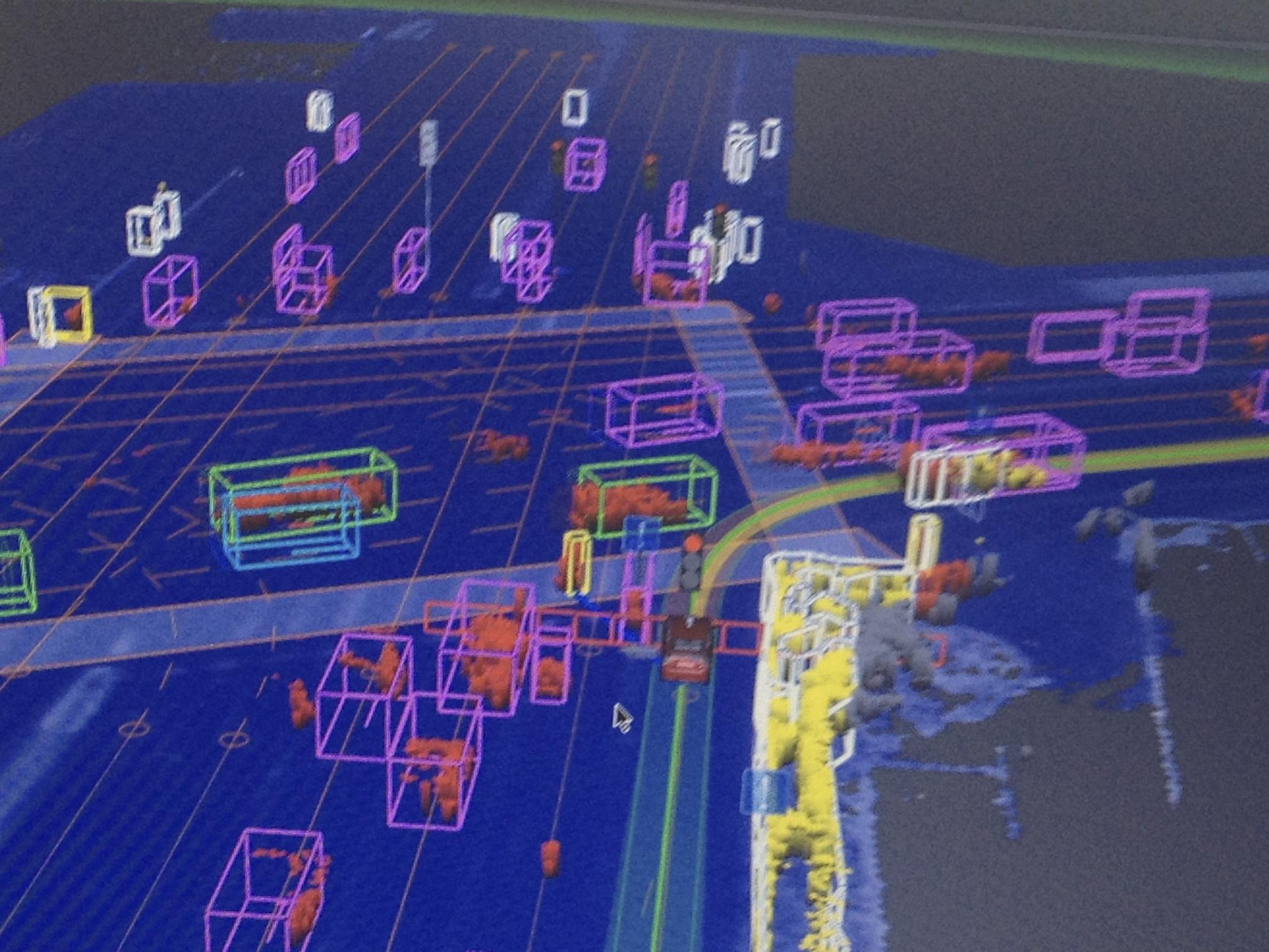 What the Google self-driven car sees while navigating the road network in Las Vegas, Nevada (Reuters/Nevada Department of Motor Vehicles)