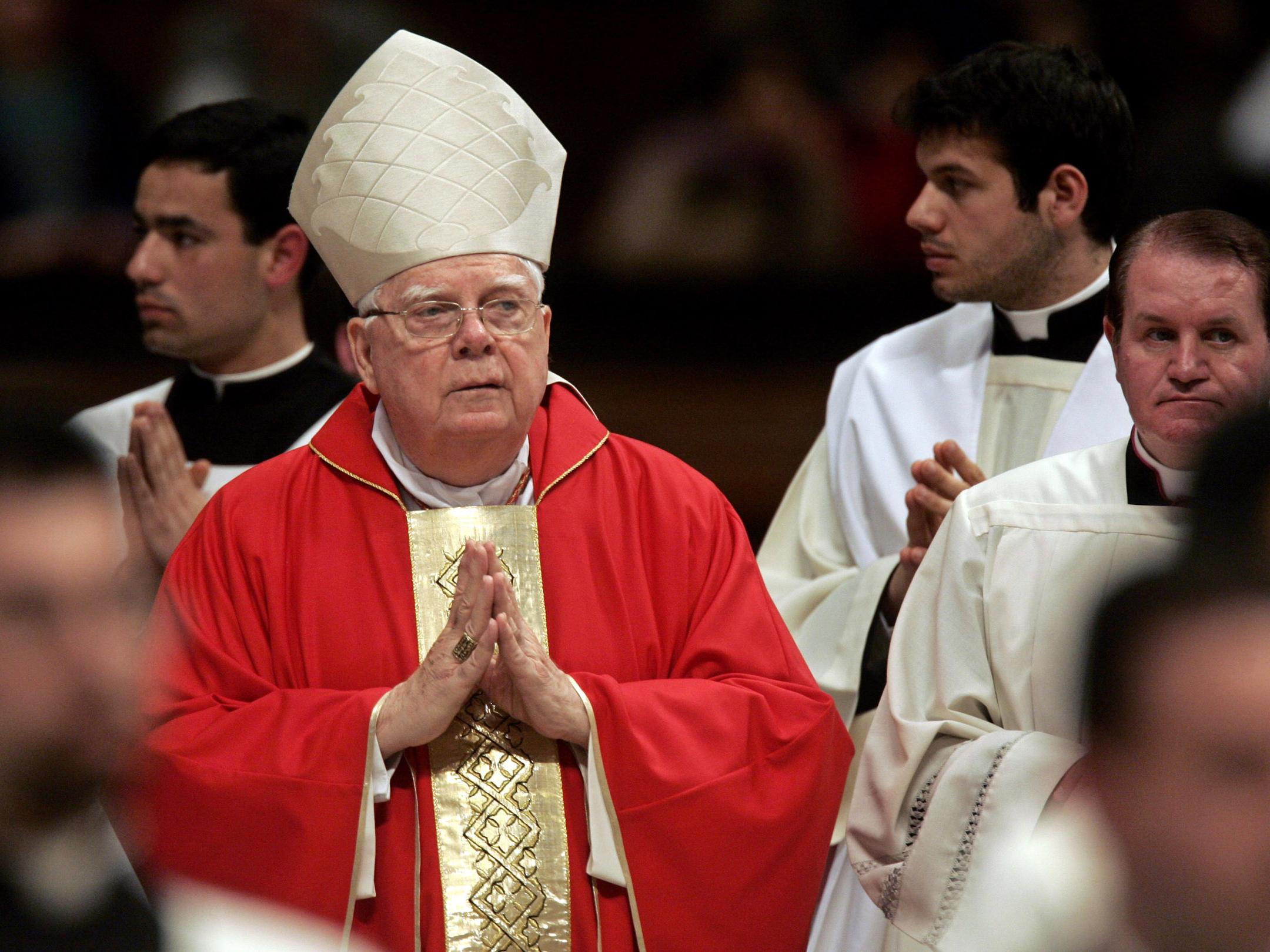 US Cardinal Bernard Law presides over a Vatican Mass in St Peter’s Basilica in 2005