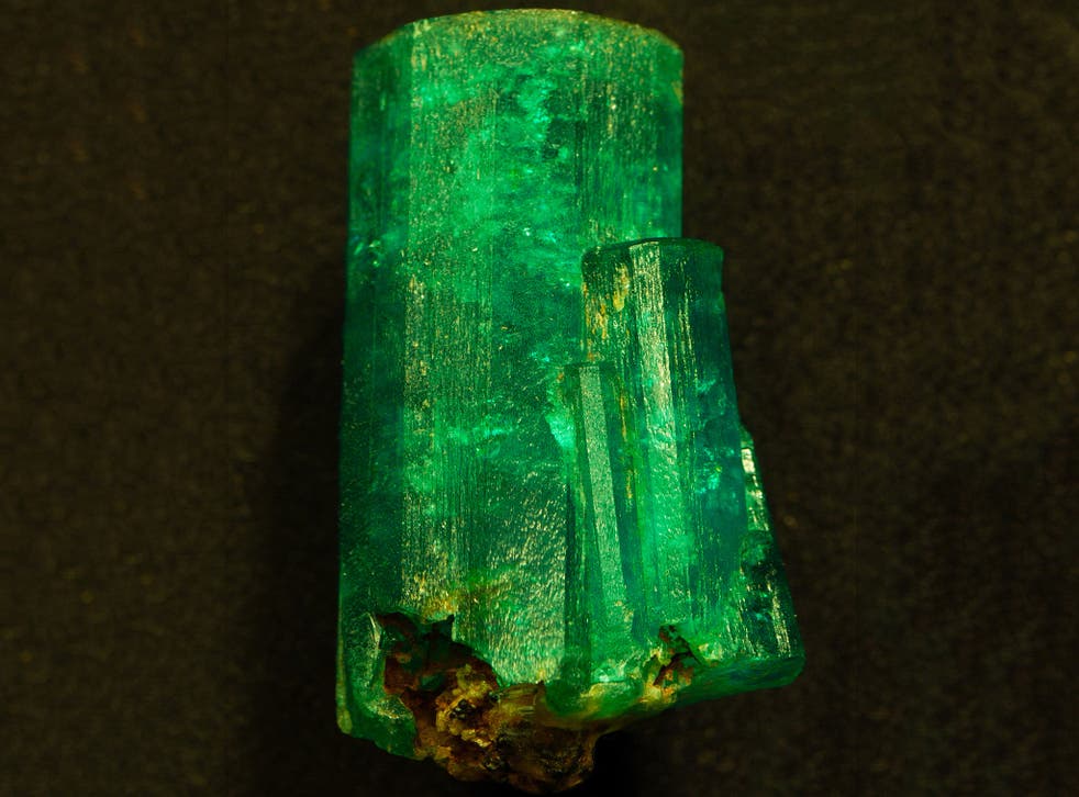 The Patricia: a 12-sided crystal roughly the size of a soup can, with a weight of 632 carats, making it one of the world’s largest uncut emeralds