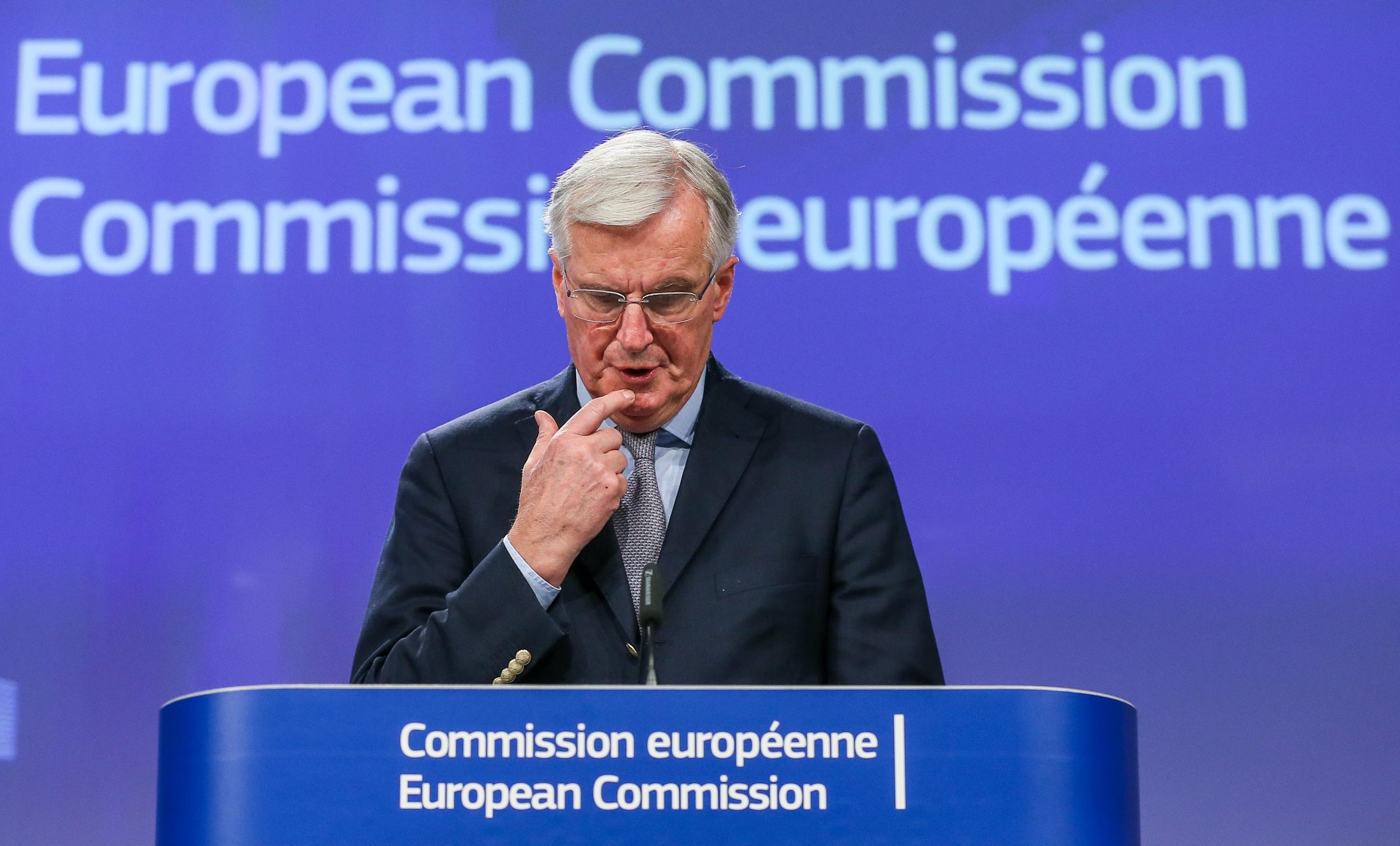 Michel Barnier, Europe's Chief Brexit negotiator, gives a press conference on the status of the negotiations