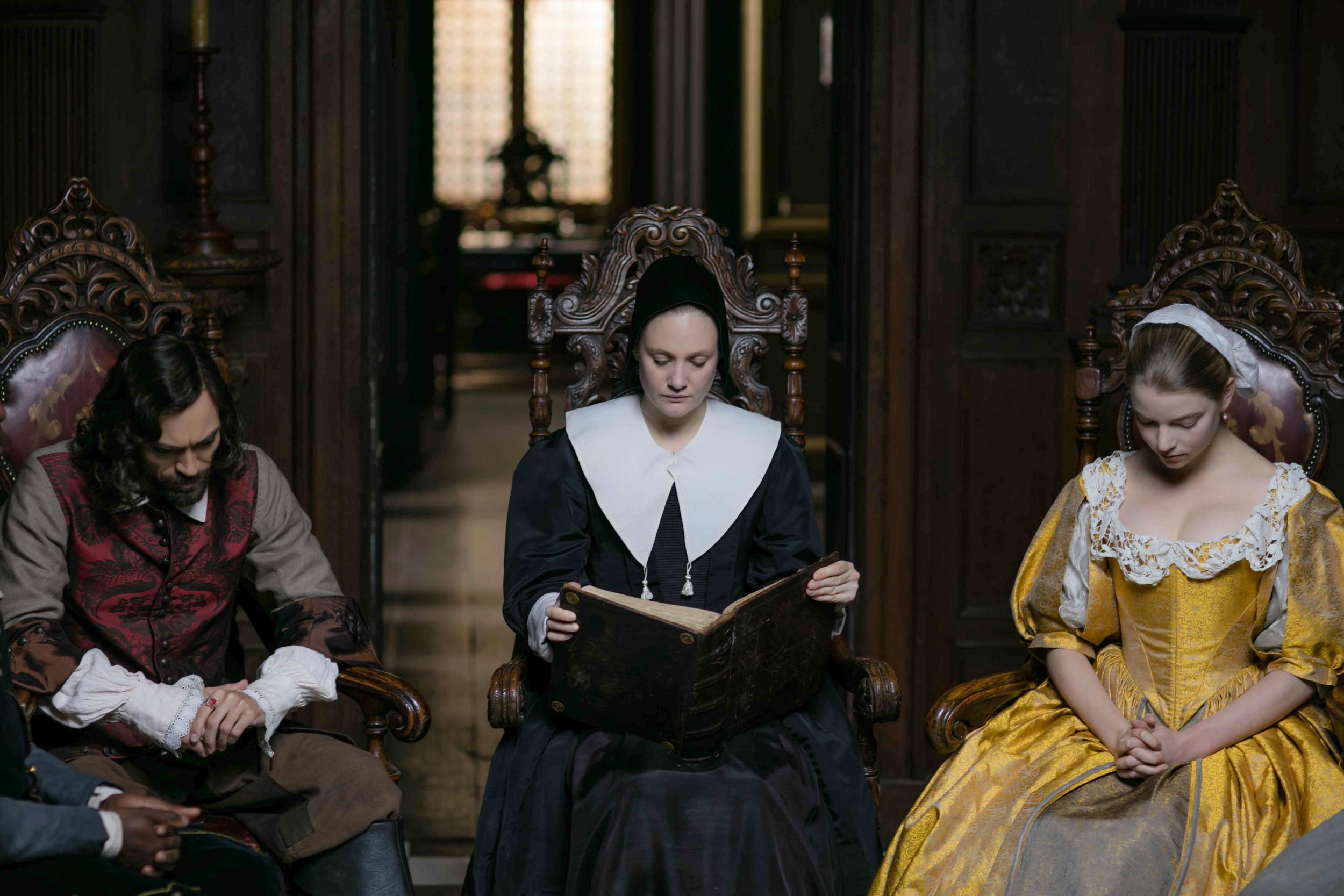 (L-R) Hassell, Garai and Taylor-Joy in ‘The Miniaturist’ (BBC)