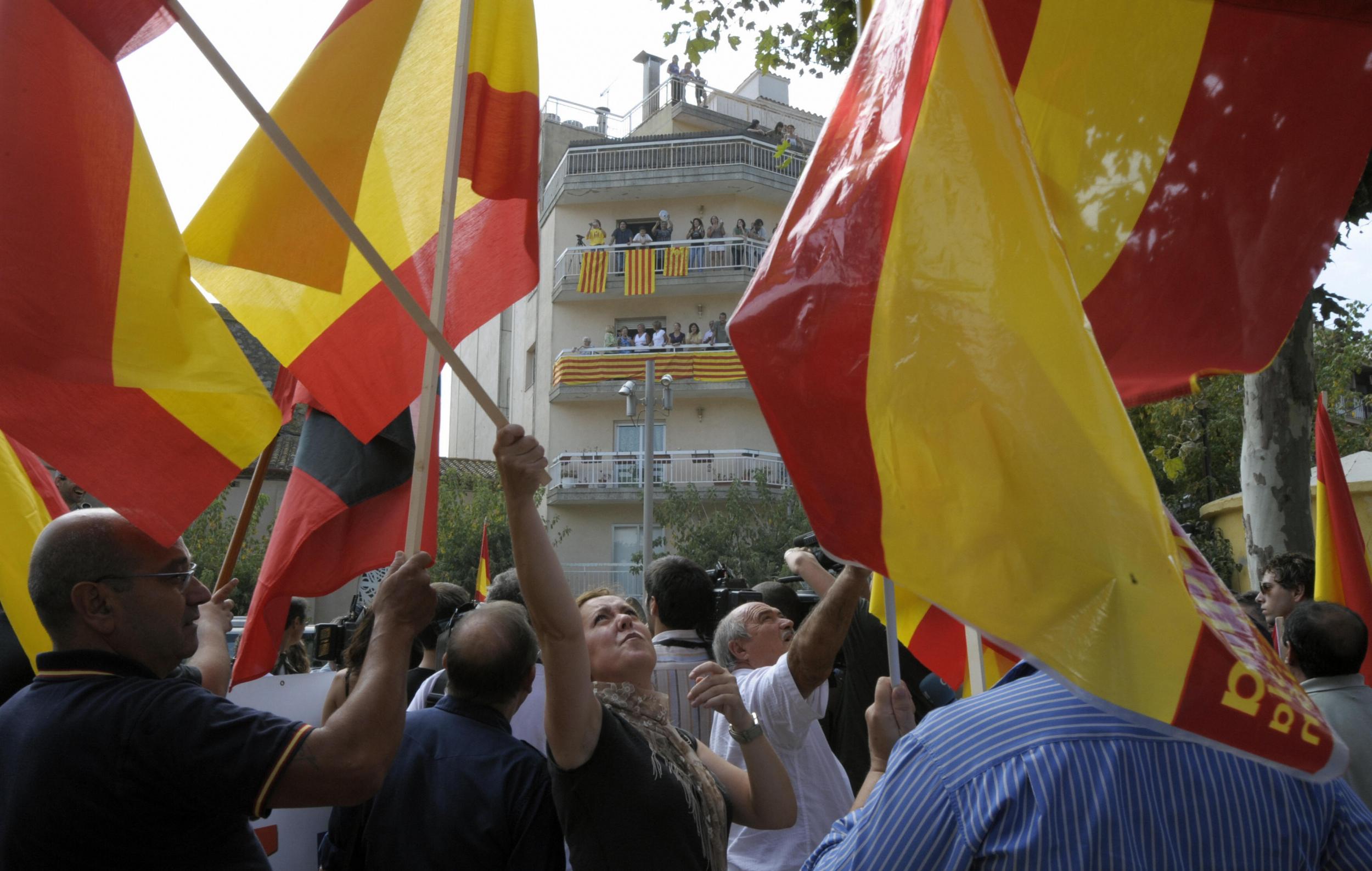 Scenes from the unofficial 2009 referendum in Arenys de Munt where far-right protesters tried to stop a vote on self-determination
