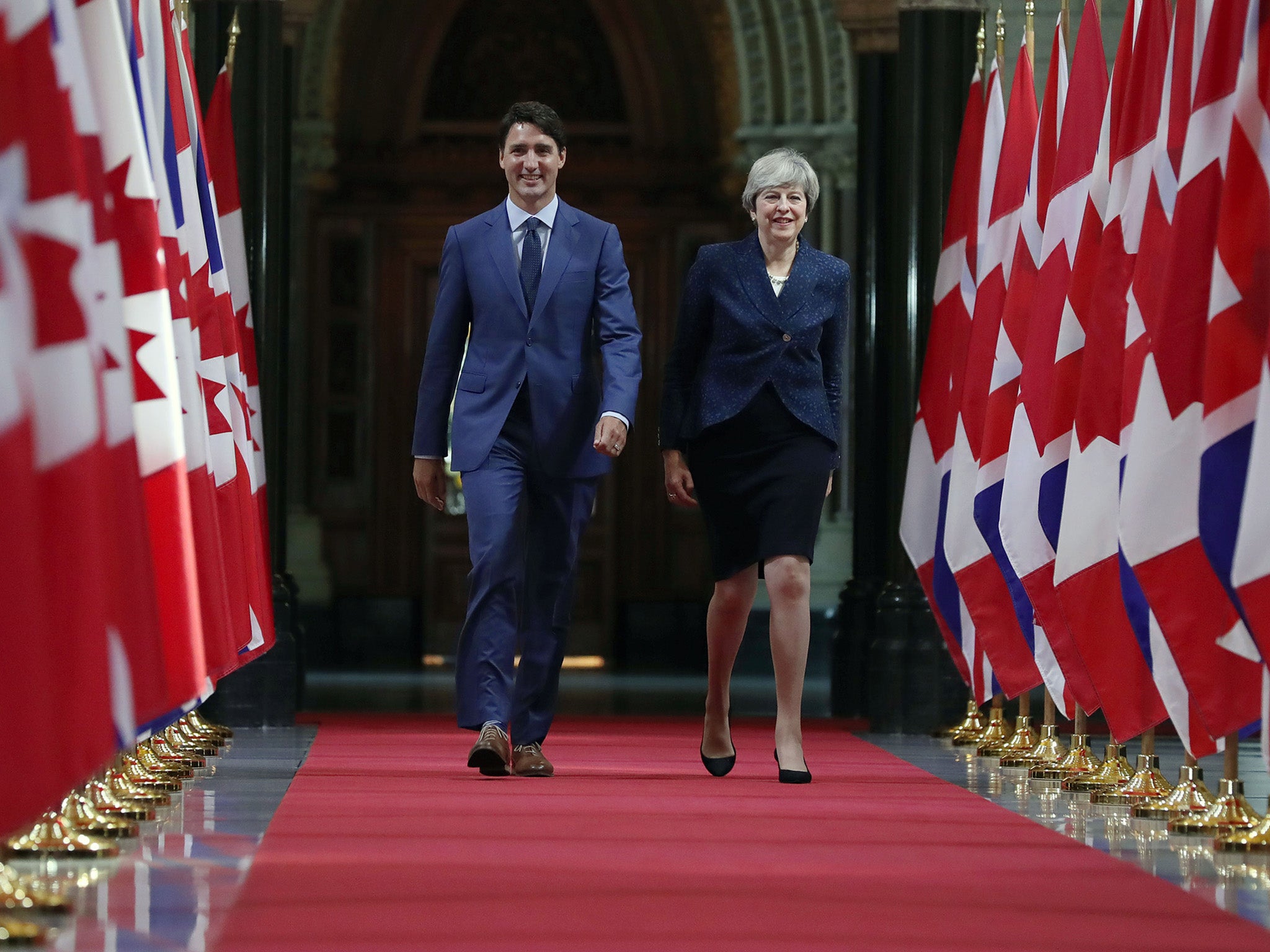 Trudeau with May in Ottawa