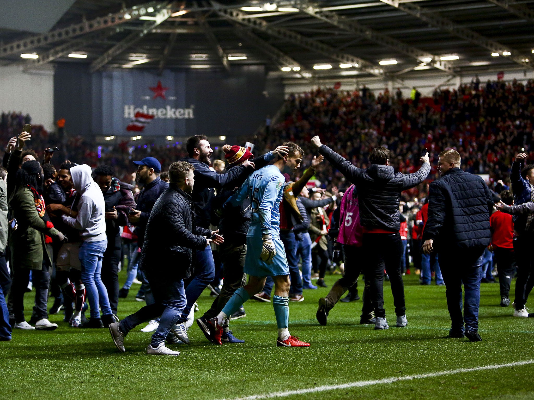 Korey Smith's goal prompted a pitch invasion at Ashton Gate