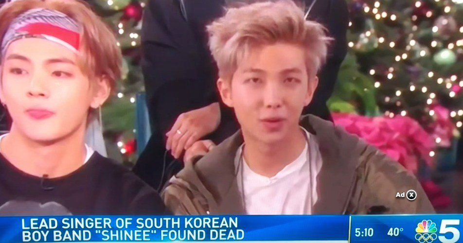 RM of K Pop band BTS, mistaken by NBC as the late singer Jonghyun