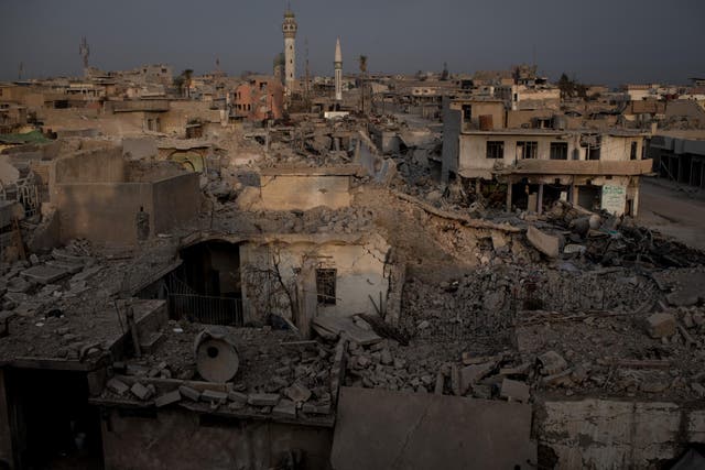 Destroyed buildings in West Mosul on 6 November 2017