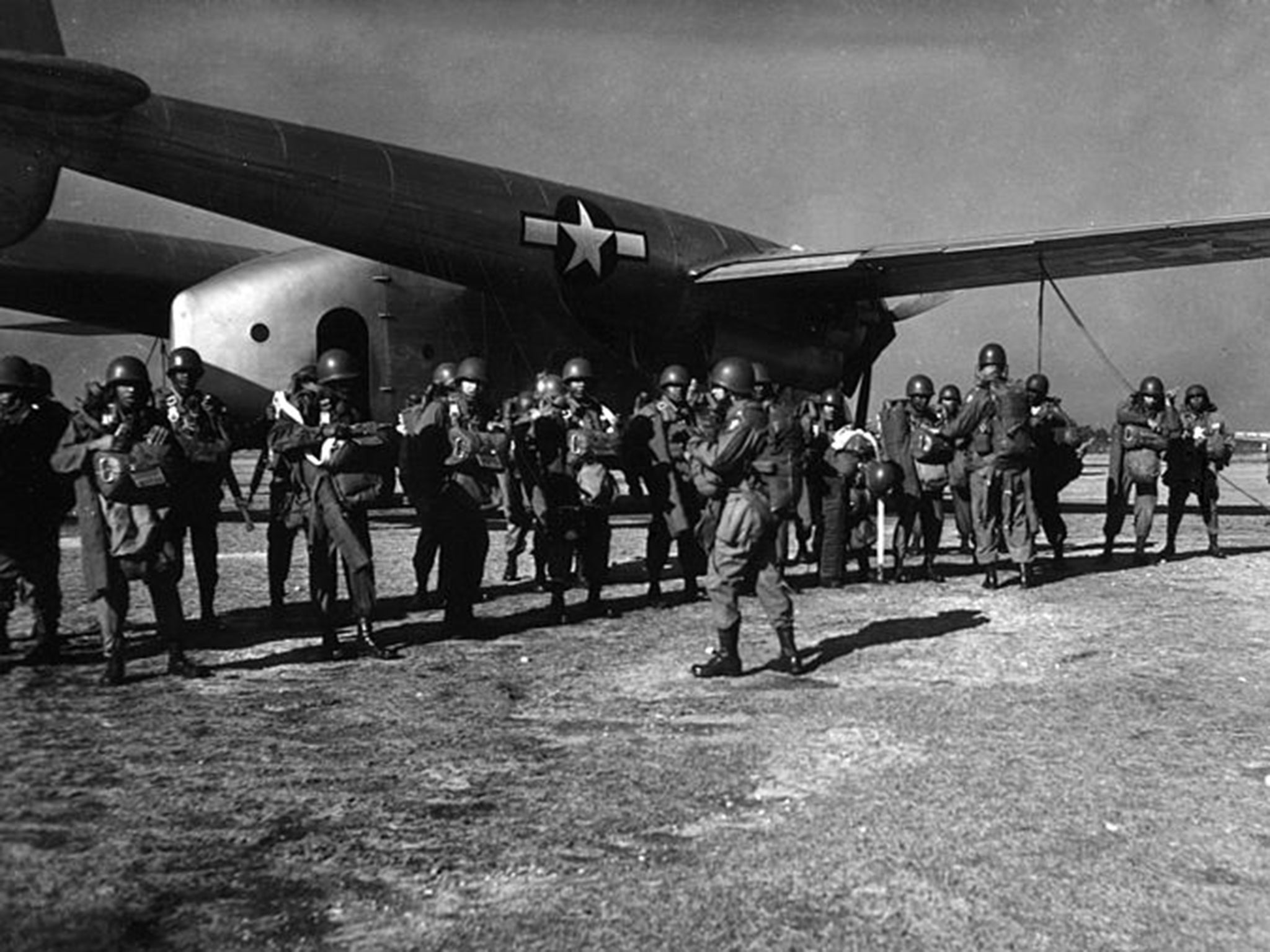 Members of the 555th (Triple Nickel) Parachute Infantry Battalion in Fort Dix, New Jersey, 1947