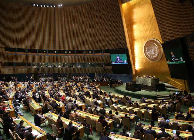 eneral view of the emergency special session over Jerusalem held by UN General Assembly in New York
