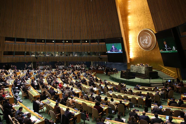 eneral view of the emergency special session over Jerusalem held by UN General Assembly in New York
