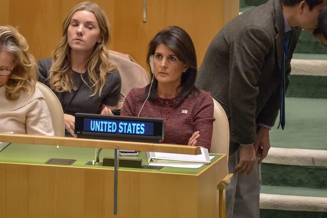 US Ambassador to the UN Nikki Haley said ahead of the vote that the US would take note of countries that "disrespected" it by voting against its decision to recognise Jerusalem as the capital of Israel