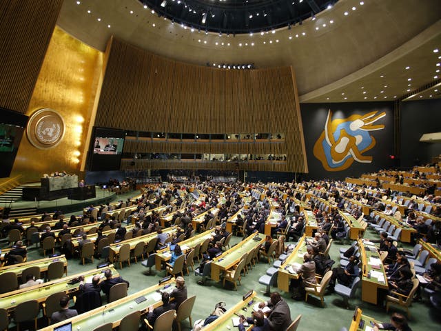 The United Nations General Assembly, which heard an investigation into UNHCR and Save the Children's initial dossier in 2002 (File photo)