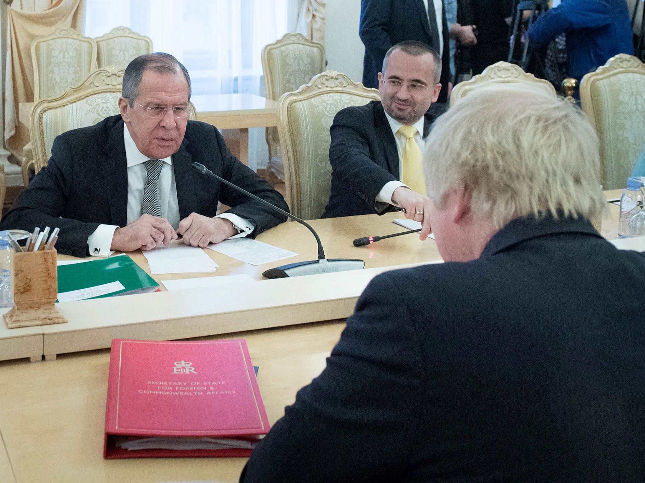 Diplomatic spat: Lavrov faces Johnson during meeting in Moscow