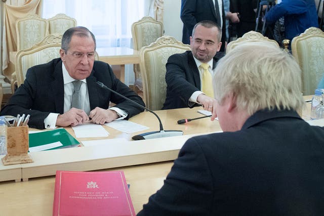 Diplomatic spat: Lavrov faces Johnson during meeting in Moscow