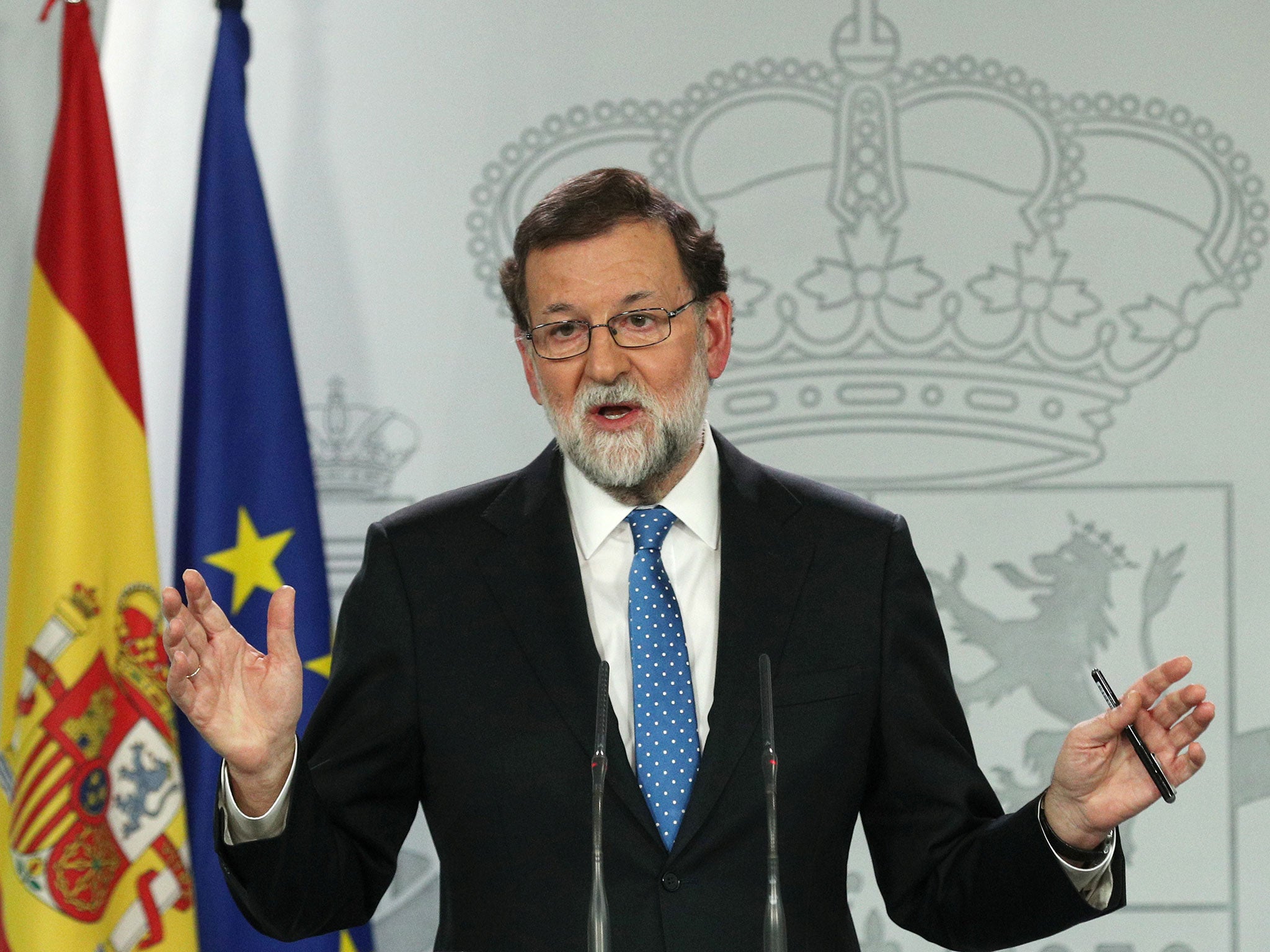 Mr Rajoy made clear that the new government in Catalonia must follow the law