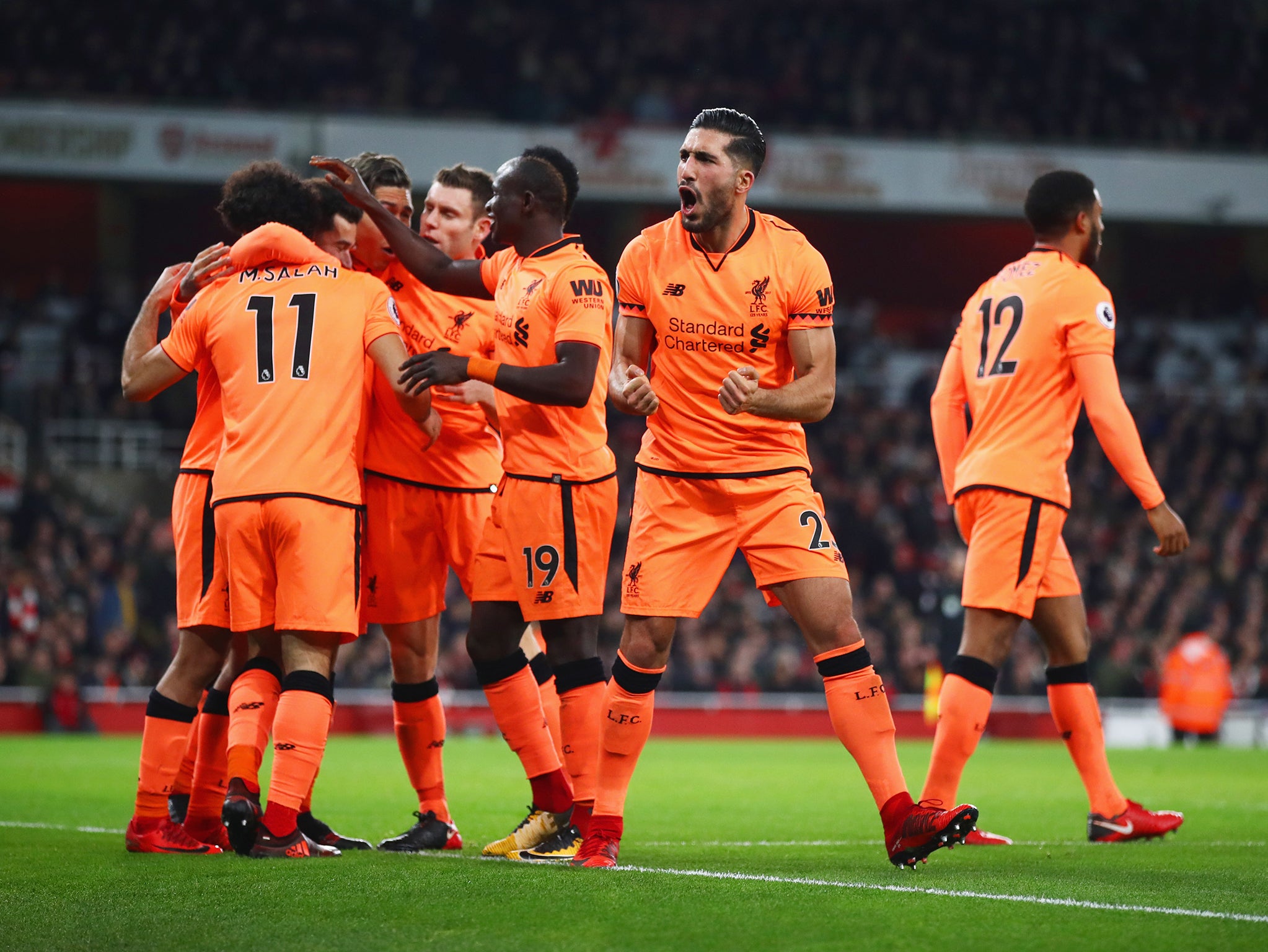 Liverpool remain one point above Arsenal in the Premier League table
