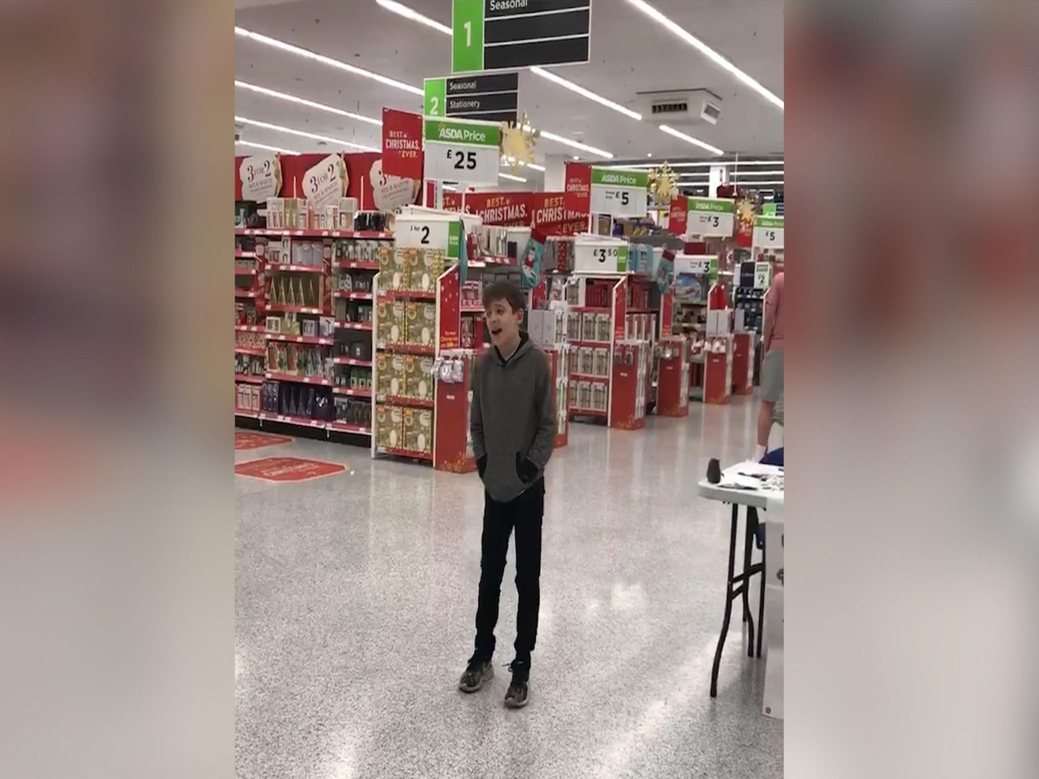 The school pupil began singing Who's Lovin' You in the middle of the supermarket