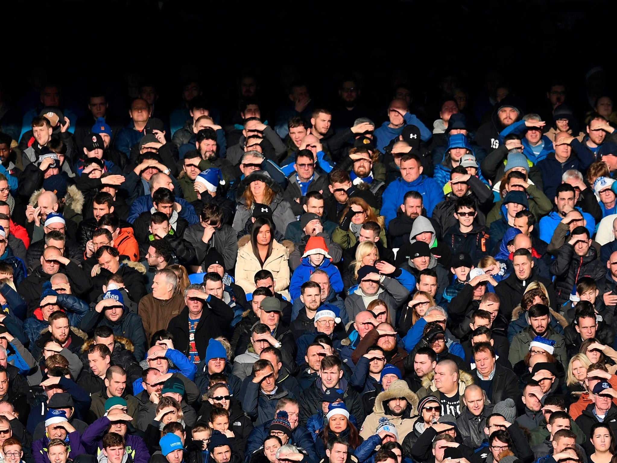 Everton's supporters were happy with a point