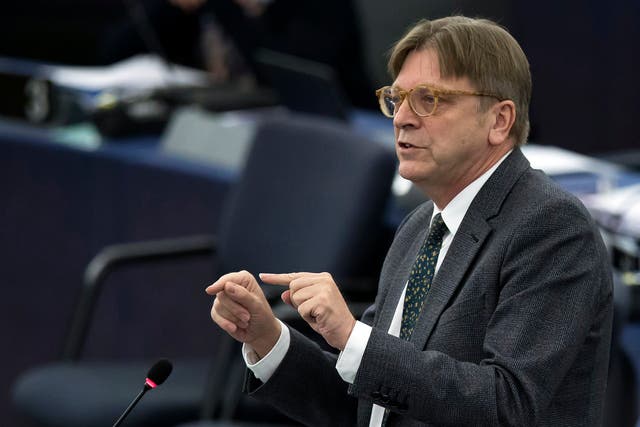 Guy Verhofstadt speaks during a plenary session