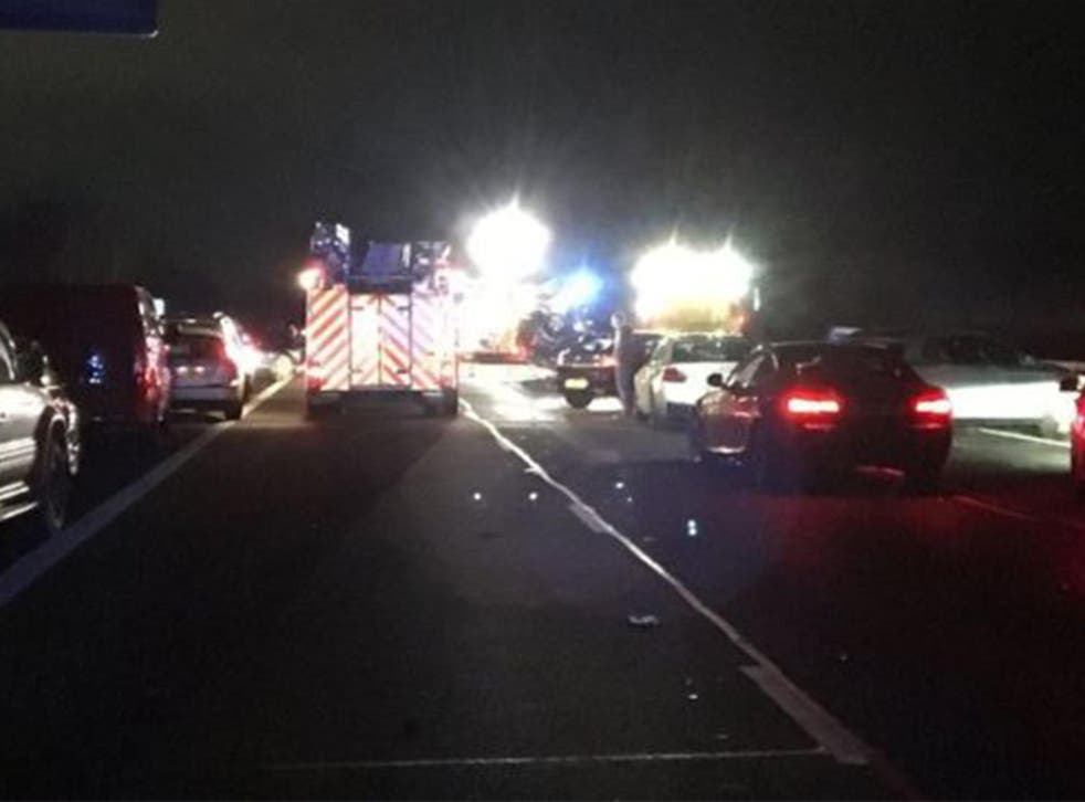 Fire crews were on the scene at the M40 northbound