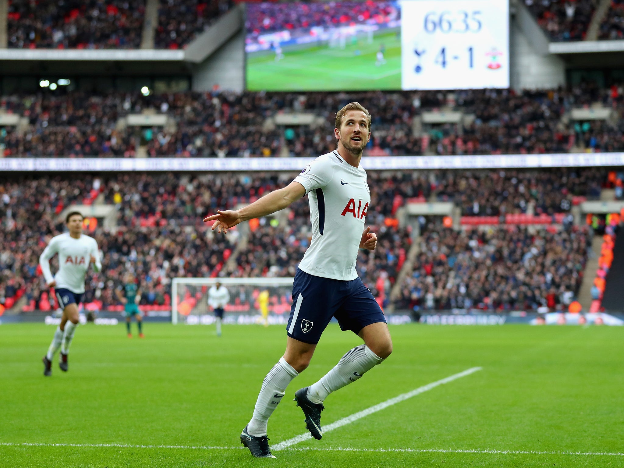 Harry Kane scored his eighth hat-trick of 2017 in the 5-2 thrashing of Southampton