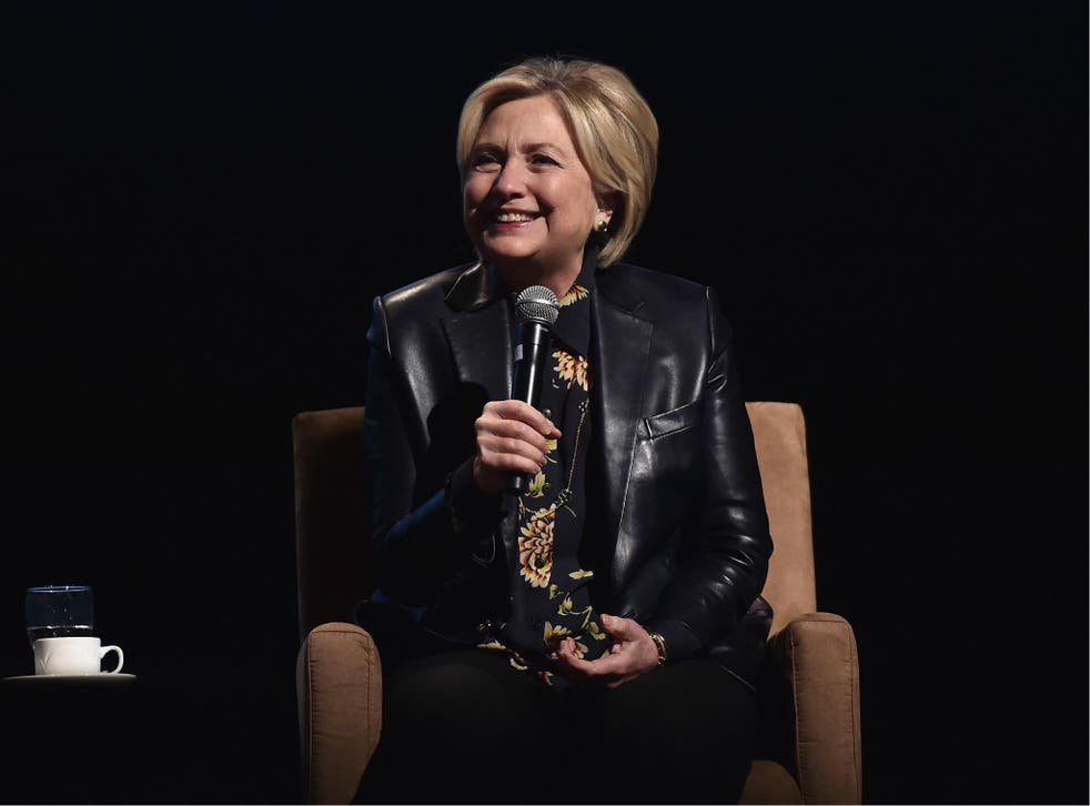 Hillary Clinton speaks onstage at LA Promise Fund's 'Girls Build Leadership Summit' on 15 December 2017 in Los Angeles, California.