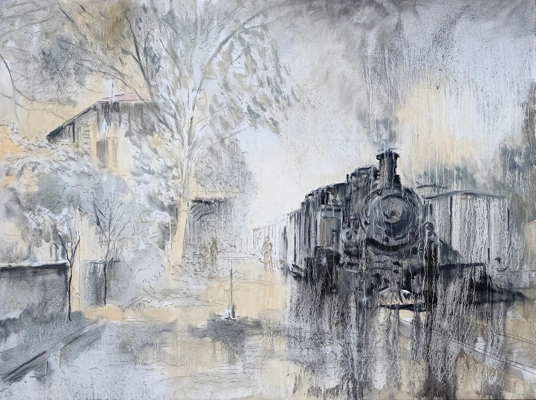The paintings of the Mar Mikhael Station evoke a living railway, with tangible speed and smoke