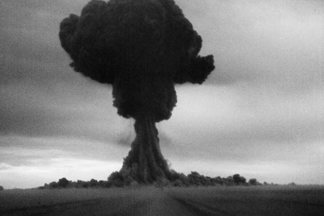 The first Soviet nuclear test, code named 'First Lightning', detonated a plutonium bomb, the RDS-1