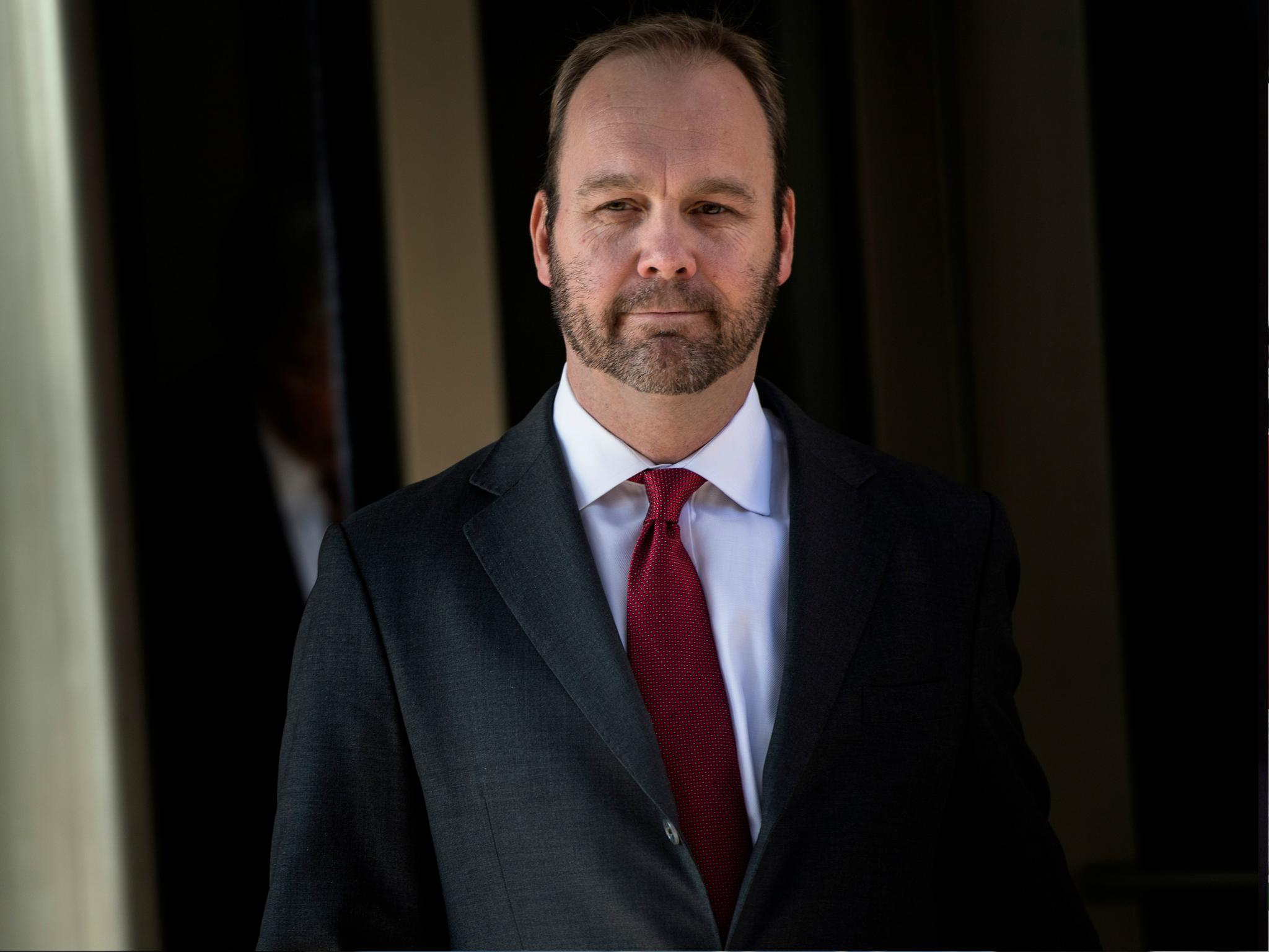Former Trump campaign official Rick Gates leaves Federal Court on 11 December 2017 in Washington, DC.