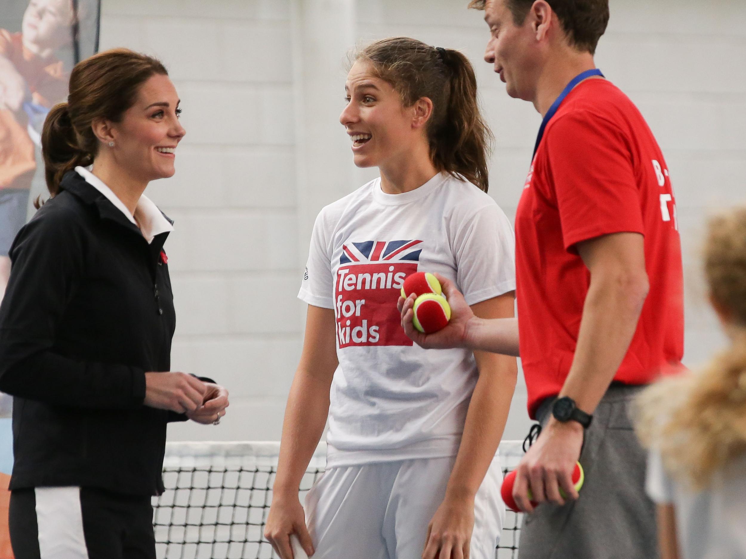 Konta has been training in Roehampton, where she was joined by the Dutchess of Cambridge