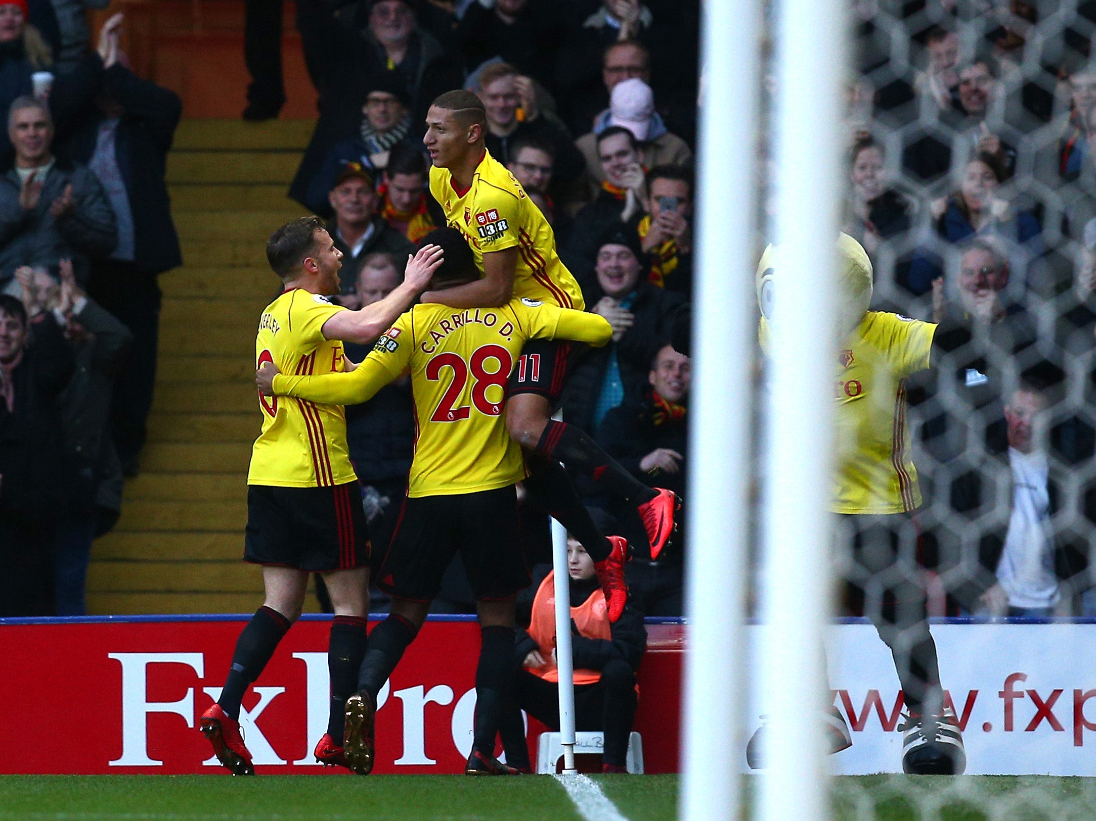 Andre Carrillo gave Watford the lead against basement side Swansea