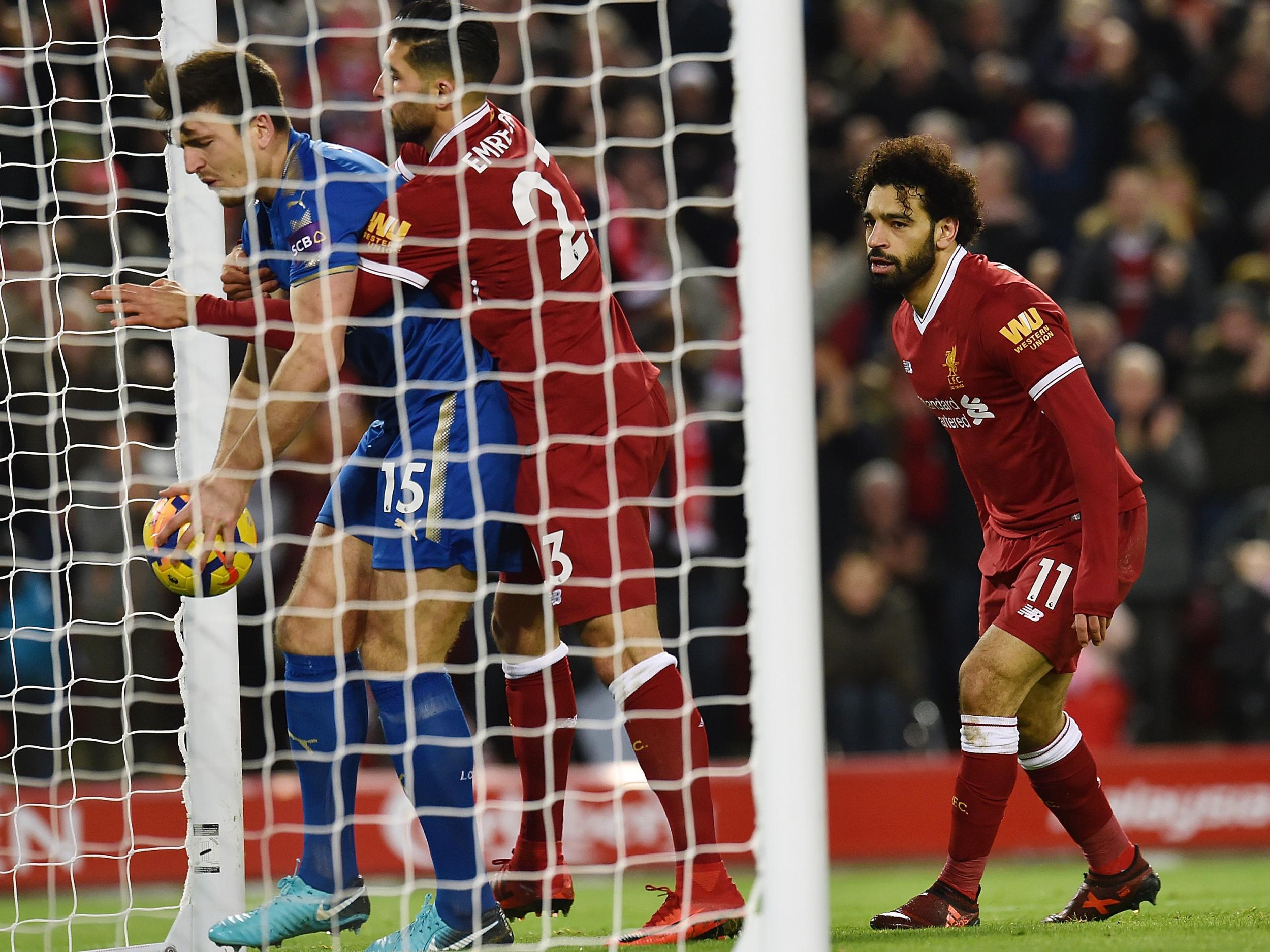 Harry Maguire was shown yellow for his reaction following Mohamed Salah's equaliser