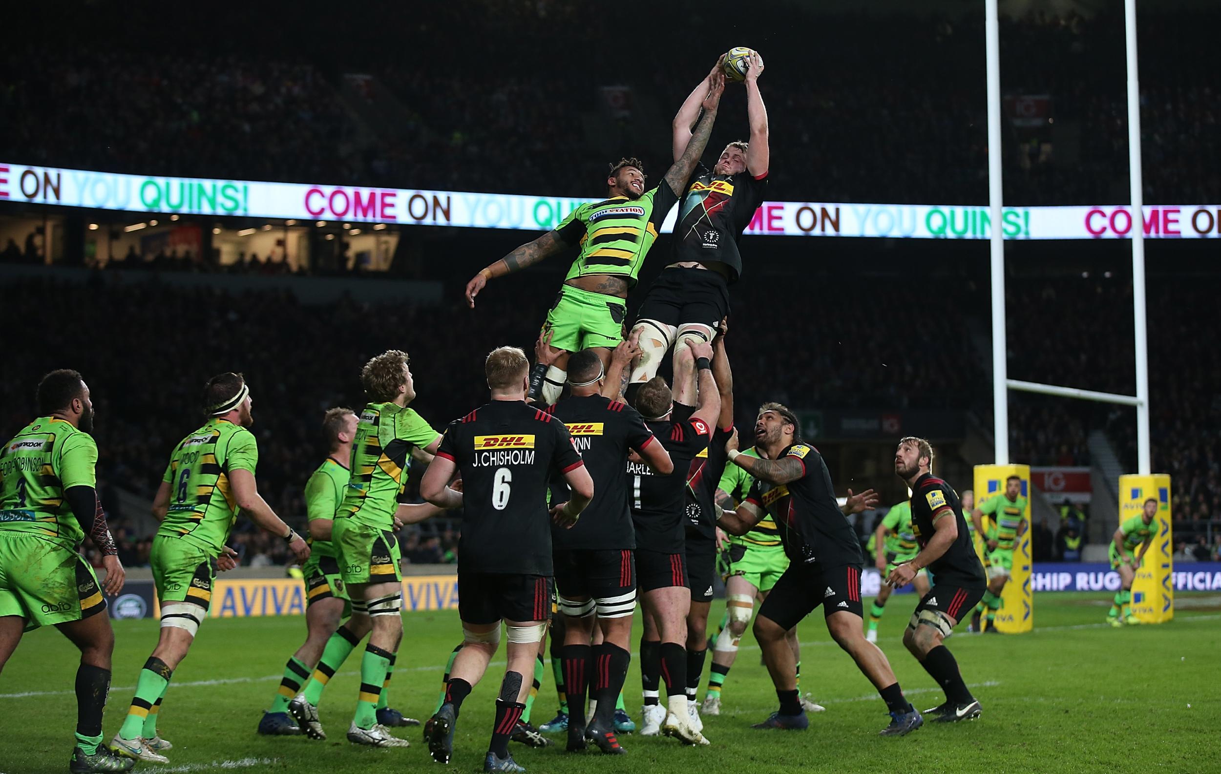 George Merrick wins a lineout under pressure (Getty)