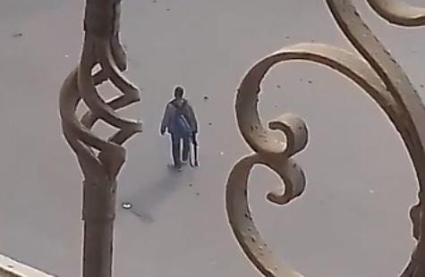 The gunman was filmed walking calmly along a street after shooting dead nine people