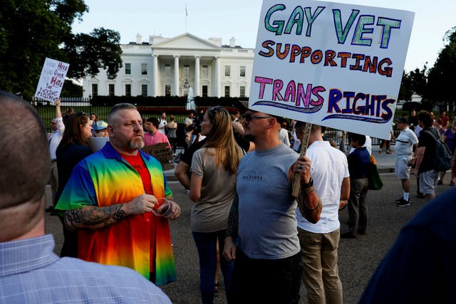 The President’s attempts to bar trans service members was met with widespread outrage and protests 