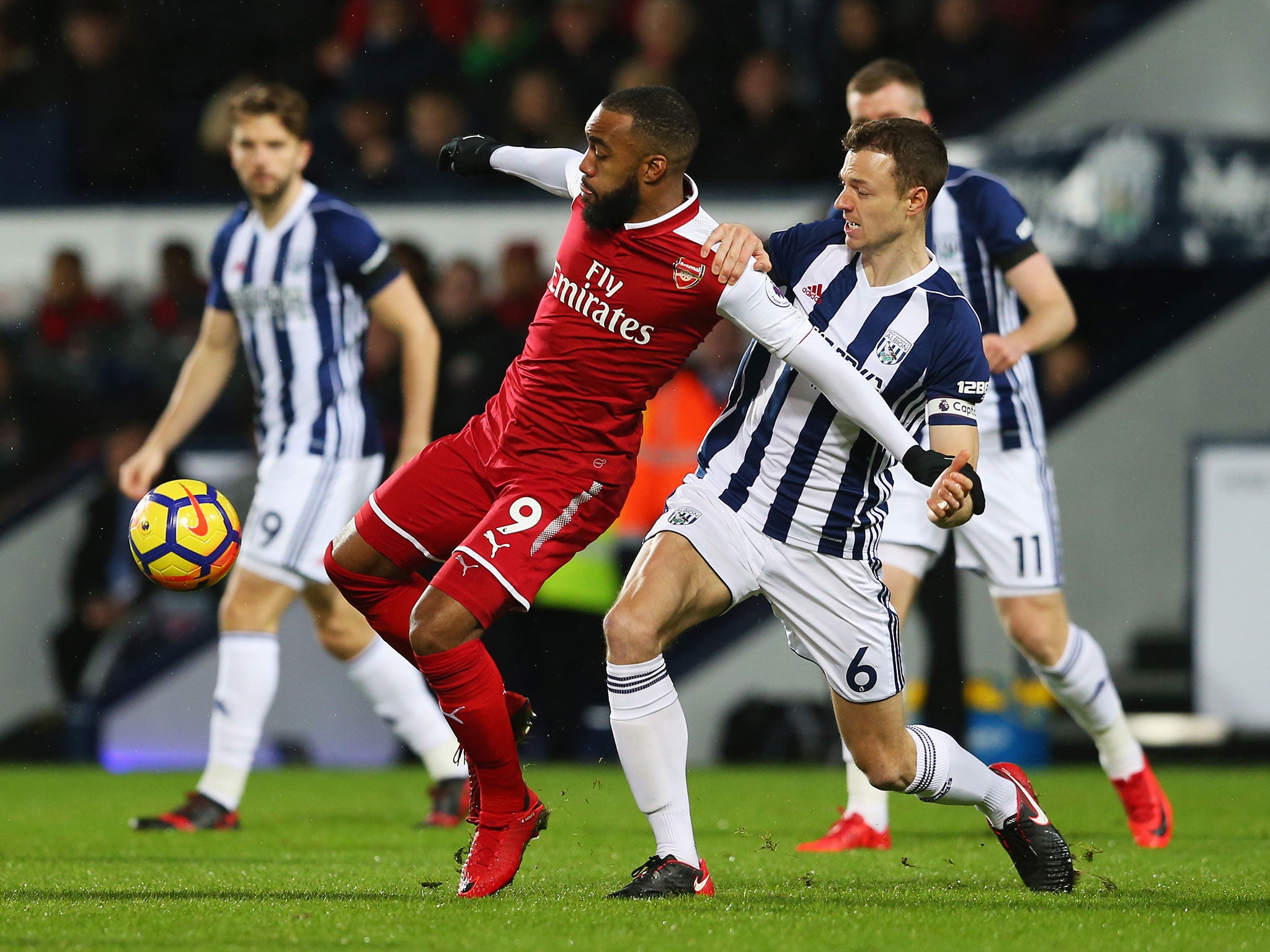 Alexandre Lacazette looks to bring the ball under control